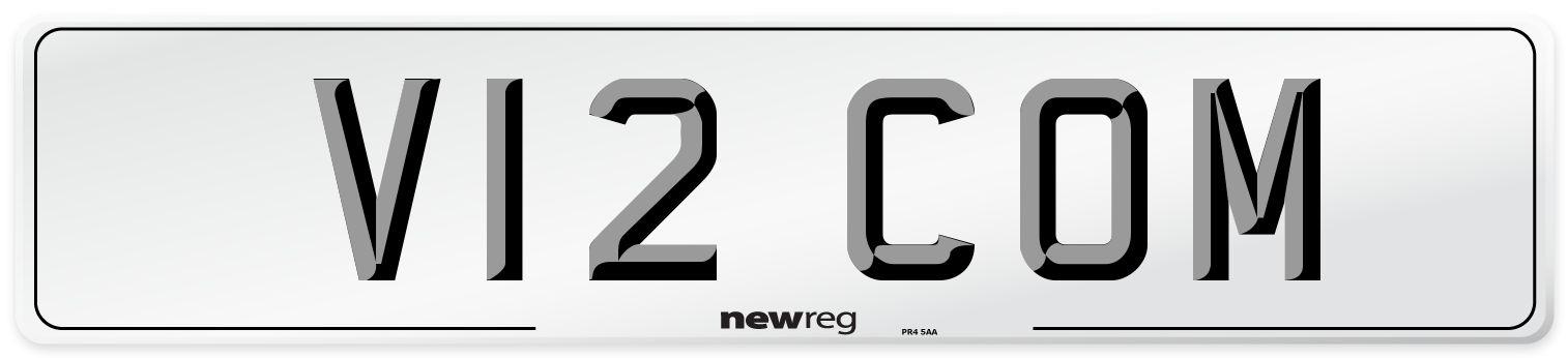 V12 COM Number Plate from New Reg